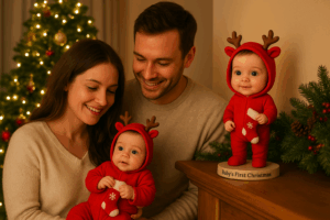 Noah’s first Christmas, now a timeless keepsake with The3DMe’s custom 3D Miniatures