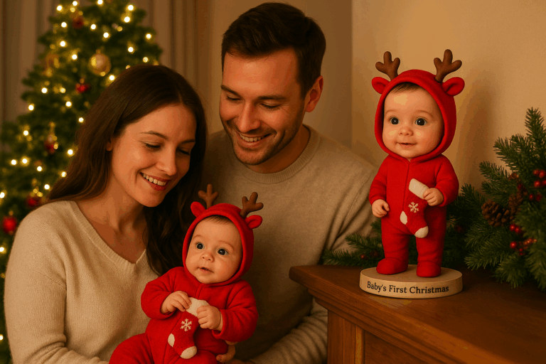 Noah’s first Christmas, now a timeless keepsake with The3DMe’s custom 3D Miniatures