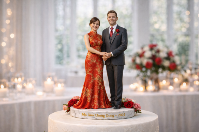 Fire Horse Wedding 3D Printed Figurine Couple