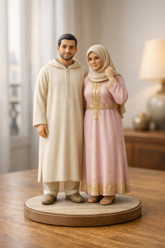 personalised eid gifts for family custom 3D figurine of couple first Eid together