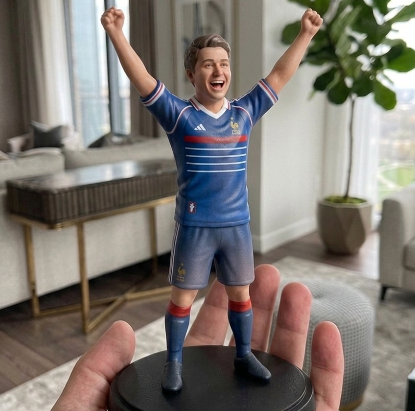 3D Mini Figure from Photo solo football fan celebration figurine