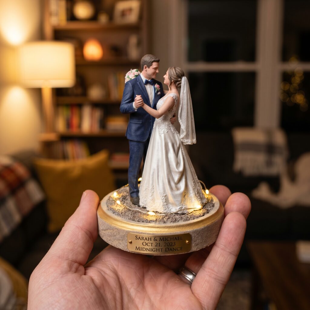 Custom wedding couple 3D figurine keepsake by The3DMe