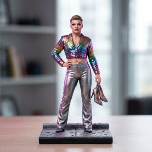 Custom resin 3D figurine of a drag performer recreated from a real Pride Month photograph.